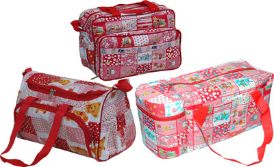 

ANNAPURNA SALES Baby Diaper Bag With Bottle Warmers or Nappy Changing Bag with 2 Bottle Warmers Combo Set of 3 Pcs. Diaper Bag(Red)