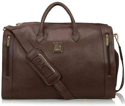 

Zen Temple (Expandable) Exclusive and Handmade Travel Duffel Bag(Brown)