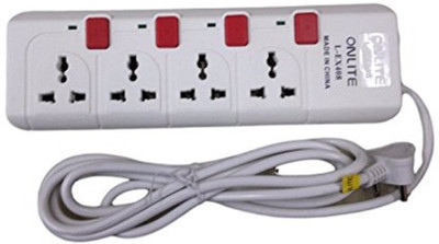 

VKGEnterprises Onlite Power Extension Cord L-EX408 With 2.5 Meters Cord 10000 A Three Pin Socket