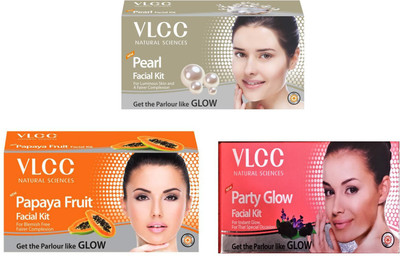 

VLCC Original Papaya, Pearl and Party-Glow Facial Kit 0.18 g(Set of 3)