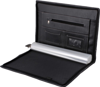 ZesTale Premium Faux Leather file folder, Document Folder(Set Of 1, Black)