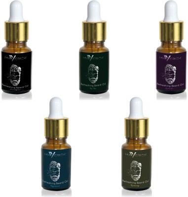 

Maverick Summer beard oil pack of 5 with cool & fresh feel of Lavender, Rosemary, Tea Tree, Eucalyptus and Peppermint essential oils & pure Jojoba Hair Oil(10 ml)