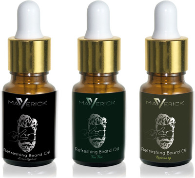

Maverick Cool Refreshing beard oil pack of 3 with freshness of Eucalyptus, Tea Tree & Rosemary essential oils & pure Jojoba Hair Oil(10 ml)