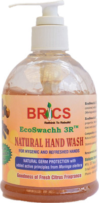

Brics EcoSwachh 3R - Natural Hand Wash 250ml Pack of 5(1200 ml, Pump Dispenser, Pack of 5)
