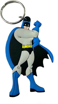 GCT Double Sided Batman DC Comics Superhero Movie Character Collectible Grey Rubber (Design-1) Keyring for Men Women Boys Girls Kids Car Bike Key Chain