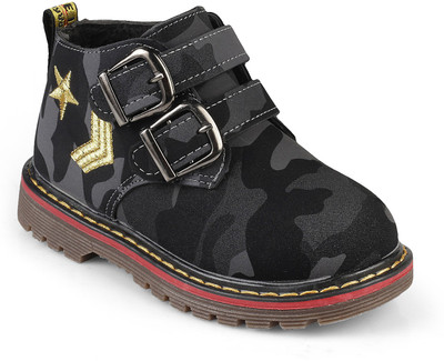 

KITTENS Boys Velcro Casual Boots(Grey