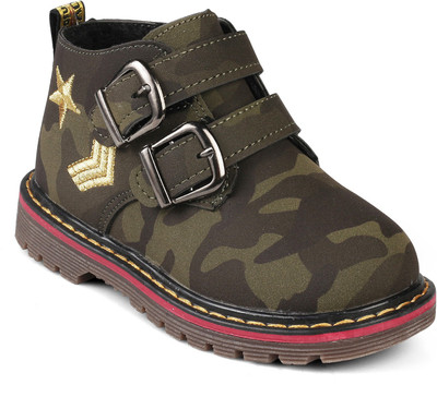 

KITTENS Boys Velcro Casual Boots(Green