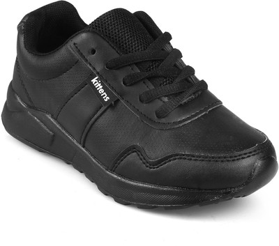 

KITTENS Boys Lace Running Shoes(Black