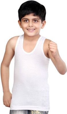 LUX Vest For Boys Cotton Blend(White, Pack of 5)