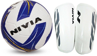Nivia Combo of Two- One 'Storm Revolution' Football (Size-5) and one Pair of 'Classic' Shin guard- Football Kit available at flipkart for Rs.980