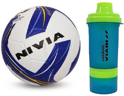 

Nivia Combo of Two- One 'Storm Revolution' Football (Size-5) and one 'Dominator' Shaker bottle- Football Kit