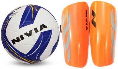 

Nivia Combo of Two- One 'Storm Revolution' Football (Size-5) and one Pair of Shin guard- Football Kit