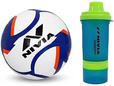

Nivia Combo of two- one 'Dominator' Football (Size-5) and one 'Dominator' Shaker Bottle (Color On Availability)- Football Kit