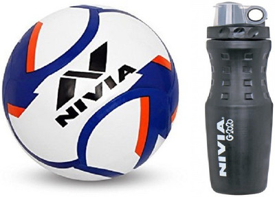 

Nivia Combo of two- one 'Dominator' Football (Size-5) and one 'G-2020' Sipper Bottle (Color On Availability)- Football Kit