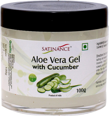 

Satinance Aloe Vera Gel With Cucumber ( With Vitamin E) - 100g ( Face Gel , For Healthy and Natural Skin)(100 g)