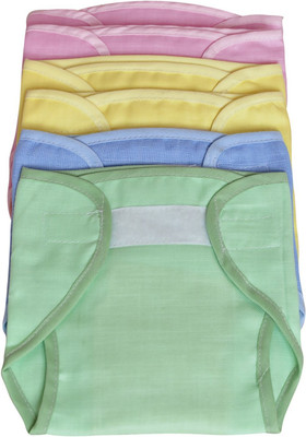 

Kidoyzz New Born Washable & Reusable Diaper/Langot/ 5 Nappy Set For Kids KDNLNPY002, Multicolor
