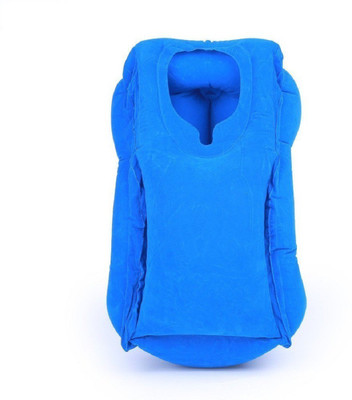 

AllExtreme Air Cushion Pillow, Multifunctional Inflatable Travel Pillow Large Neck Pillow with Full Body and Head Support for Airplanes, Trains, Office Sleep Napping Pillow, Soft PVC Flocking Neck Pillow(Blue)