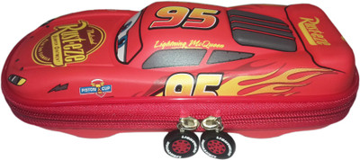 

kidoz kingdom MCQUEEN CAR PENCIL CASE HOLDER Children's Cartoon Zipper Car Pencil Case Holder Art Polyester Pencil Box(Set of 1, Red)