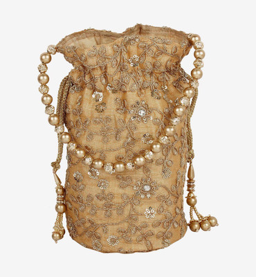 

The Tote Shope Traditional Potli Batwa Pouch Bag Potli(Brown)