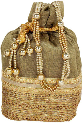 

The Tote Shope Traditional Potli Batwa Pouch Bag Potli(Green)