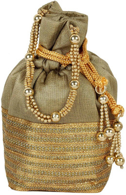 

The Tote Shope Traditional Potli Batwa Pouch Bag Potli(Green)