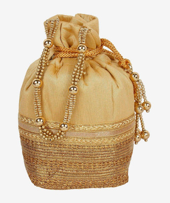 

The Tote Shope Traditional Potli Batwa Pouch Bag Potli(Gold)