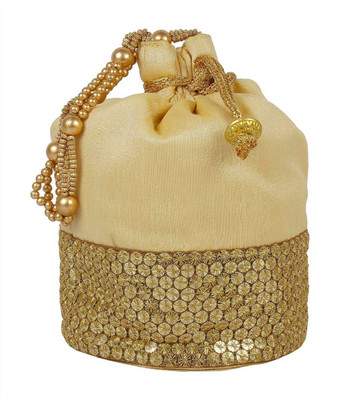 

The Tote Shope Traditional Potli Batwa Pouch Bag Potli(Gold)