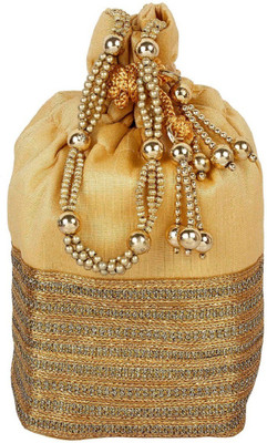 

The Tote Shope Traditional Potli Batwa Pouch Bag Potli(Gold)