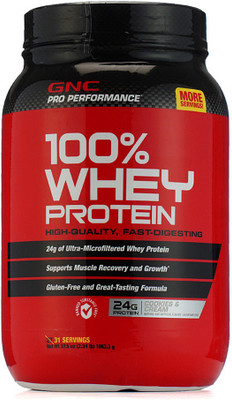 GNC GNC Pro Performance 100% Whey Protein Powder (Cookies N Cream) (2 lbs) Whey Protein(1063 g, Cookies and Cream) available at flipkart for Rs.3919
