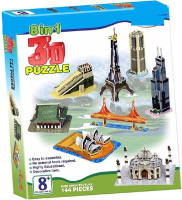 

Goyal Traders 3 D Puzzle DIY 8-in-1 Monuments Puzzle Game(144 Pieces)(144 Pieces)