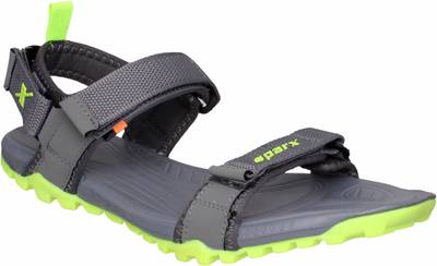 Sparx Sparx Men SS 468 Dark Grey Fluorescent Green Floater Sandals