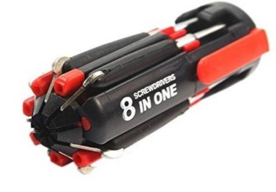 

Cierie 8 in 1 Portable handy Led Standard Screwdriver Set(Pack of 1), Black;red