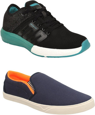

Chevit Men's Combo Pack of 2 Casual & Sports Shoes (Loafers & Running Shoes) Walking Shoes For Men(Multicolor, Black::navy