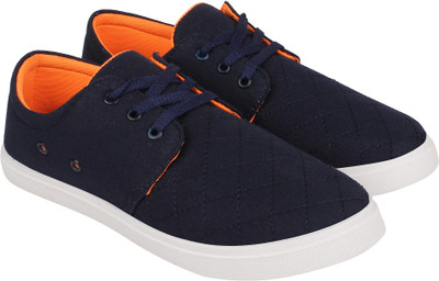 

AMG Canvas Loafers For Men(Navy, Orange