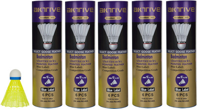 

Iris 5 Boxes (6 Pcs in each Box) EGH-602 Aktive Badminton Nylon Shuttle - Yellow(Fast, 79, Pack of 6)