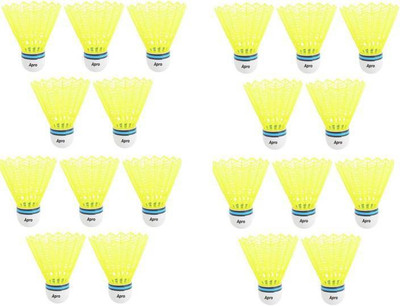 RIGHTWAY Shuttle cock Plastic Shuttle - Yellow Nylon Shuttle - Yellow(Medium, 77, Pack of 20)