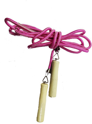 

Emob Skipping Jumping Rope with Comfortable Wooden Handle Outdoor Indoor Activity Toy for Fitness and Exercise Freestyle Skipping Rope(Multicolor, Length: 295 cm), Pink