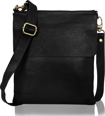 

HugMe.fashion Men & Women Formal Black Genuine Leather Messenger Bag