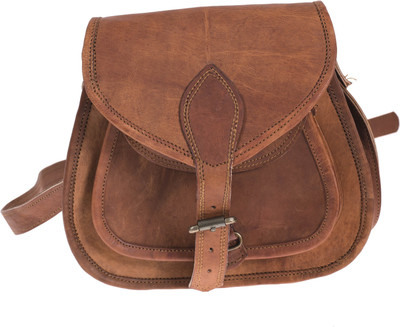 

Smile2u Retailers Women Casual Brown Genuine Leather Sling Bag