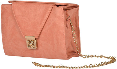 

MultiZone Women Evening/Party Pink Leatherette Sling Bag