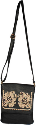 

LadyBugBag Women Casual Black Leatherette Sling Bag