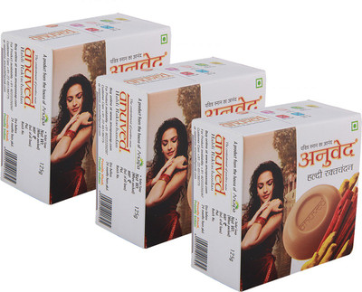 

Anuved 3 Herbal Haldi Raktachandan 125g Soaps(375 g, Pack of 3)