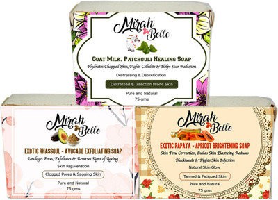 

Mirah Belle Naturals Exfoliation Soaps (Each 75g)(225 g, Pack of 3)