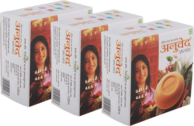 

Anuved 3 Herbal Ashtagandha 125g Soaps(375 g, Pack of 3)