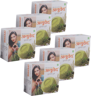 

Anuved 6 Herbal Tulsi Durva 125g Soaps(750 g, Pack of 6)