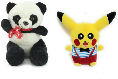 

soniya Enterprises pikachu-28cm and panda - 25 cm(Multicolor)