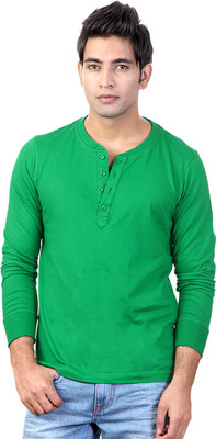 

Top Notch Solid Men's Henley Green T-Shirt, Flag green