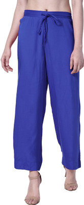 poshak Regular Fit Women Blue Trousers
