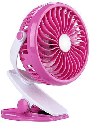 

SP Creation Clip 360 Degree Rotate Rechargeable Handy Mini USB Fan(Pink, Multicolor)