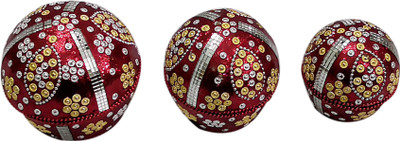 

Indurre Hand Made Decorative Jewellery Box Set of 3 Makeup and Jewellery Vanity Box(Maroon)
